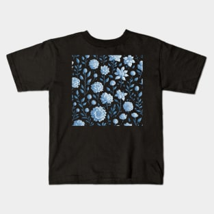 Seamless pattern with blue flowers Kids T-Shirt